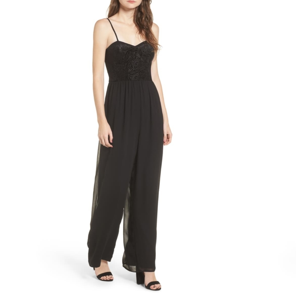 NWOT Velvet Bodice Jumpsuit